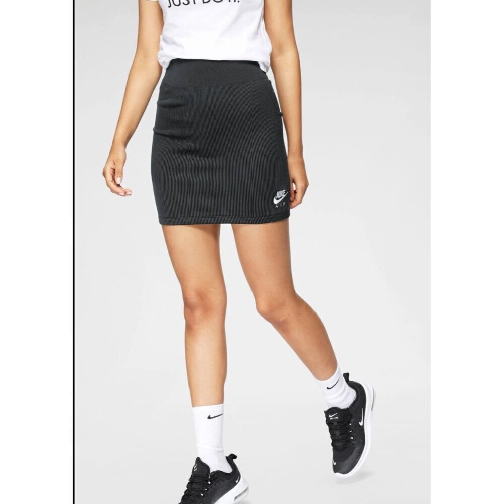 Nike Air Black Ribbed Knit High-Waisted Mini Skirt For Women Size S